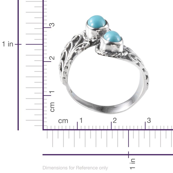 Jewels of India Arizona Sleeping Beauty Turquoise (Ovl) Ring in Sterling Silver 1.630 Ct.