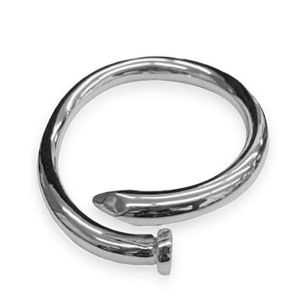Statement Collection Sterling Silver Nail Bangle (Size 7.5), Silver wt 21.1 Gms.