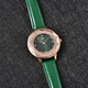 STRADA Japanese Movement Green Dial Crystal Studded Water Resistant Watch with Green Colour Strap