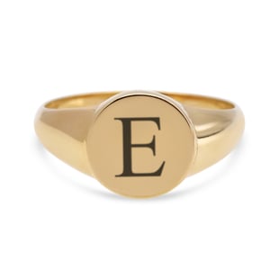 Personalised Engravable 9ct small round signet ring