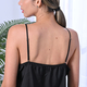 2 Piece Set - LA MAREY Solid Robe and Chemise with Adjustable Shoulder Strap (Size M/L,12-16) - Black