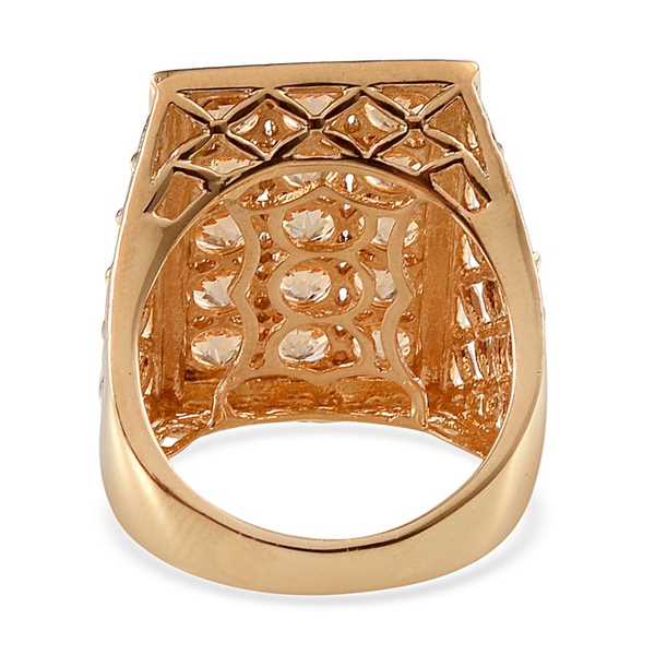 Signity Honey Topaz (Rnd) Ring in 14K Gold Overlay Sterling Silver 4.750 Ct.