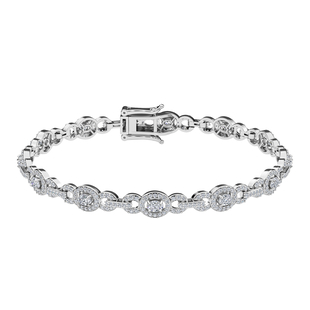 RHAPSODY 950 Platinum IGI Certified Diamond (VS/E-F) Bracelet (Size - 7.5) 3.00 Ct, Platinum Wt. 17.