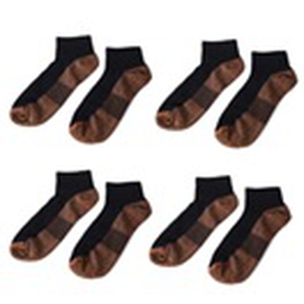 Set of 4 Pairs - Copper Infused Socks (Size S/M) - Black and Brown