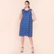 TAMSY 100% Viscose Diamond Pattern Sleeveless Dress (Size 24) - Blue