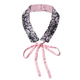Butterfly Pattern 100% Mulberry Silk Satin Belt (Size 260 Cm) - Pink and Black