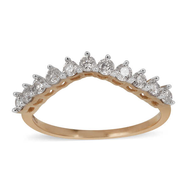 14K Y Gold SGL Certified Diamond (Rnd) (I2/ G-H) Wishbone Engagement Ring 0.500 Ct.