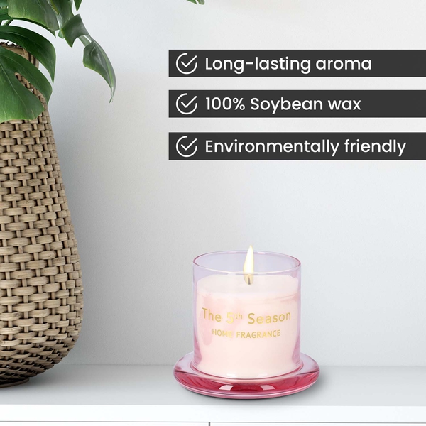 The 5th Season Scented Candle Cup with Glass Lid - Pink