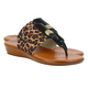 Lotus Arna Leopard-Print Slip-On Toe-Post Sandals (Size 5)