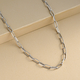One Time Close Out Deal- Platinum Overlay Sterling Silver Paperclip Necklace (Size - 24) With T-Bar Clasp