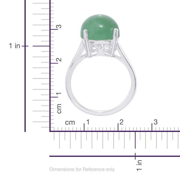 Emerald Quartz (Rnd) Solitaire Ring in Sterling Silver 6.250 Ct.