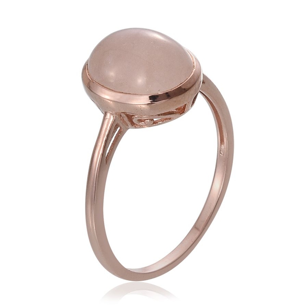 Marropino Morganite (Ovl) Solitaire Ring in Rose Gold Overlay Sterling Silver 5.250 Ct.