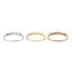 Set of 3 - Champagne, Blue and Yellow Diamond Half Eternity Ring in Silver, Gold and Rose Gold Overlay Sterling Silver 0.33 Ct.