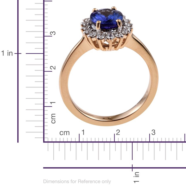 ILIANA 18K Y Gold AAA Tanzanite (Ovl 1.50 Ct), Diamond Ring 1.900 Ct.