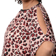 Leopard Print Blouse with Open Shoulder Design in Pink (Free Size / Length72 cm)