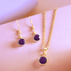 2 Piece Set - Amethyst Hook Earrings and Pendant in 14K Gold Overlay Sterling Silver with Stainless Steel Chain (Size 20) 2.90 Ct.