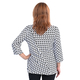 LA MAREY Stripe Pattern Jacquard Long Sleeve Top (Size S) - Black & White
