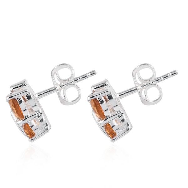 Citrine (Ovl) Butterfly Earrings (with Push Back) in Sterling Silver 1.500 Ct.