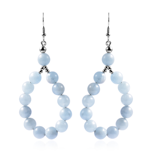 Aquamarine Beads Hook Earrings (with Push Back) 135.00 Ct.