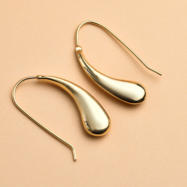 Italian Made - Yellow Gold Overlay Sterling Silver Earrings (With Hook)