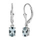 One Time Deal-Espirito Santo Aquamarine Lever Back Earrings in Platinum Overlay Sterling Silver