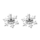 Diamond Snoflake Stud Earrings in Platinum Overlay Sterling Silver
