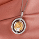 Natural Cambodian Zircon Zodiac-Gemini Pendant with Chain (Size 20) in Yellow Gold and Platinum Overlay Sterling Silver, Silver wt. 7.00 Gms