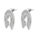 9K White Gold SGL Certified Diamond (I3/G-H) Horseshoe Earrings (With Push Back) 1.02 Ct.