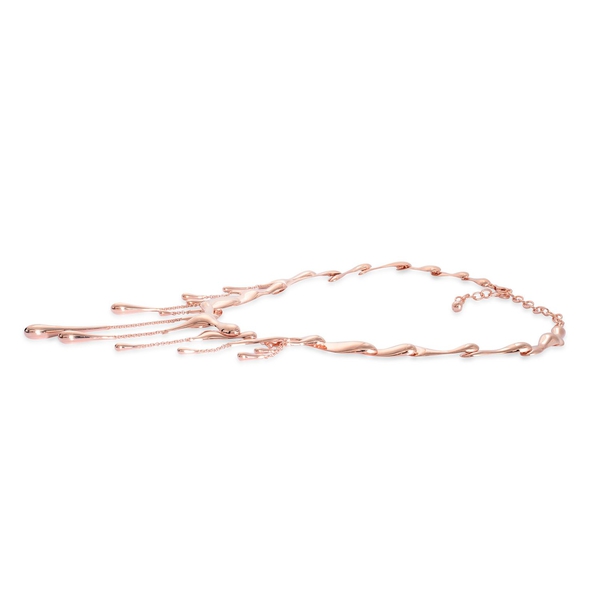 LucyQ Multi Drip Necklace (Size 17 with 3.5 inch Extender) in Rose Gold Overlay Sterling Silver 86.15 Gms.
