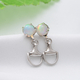 Ethiopian Welo Opal Dangling Earrings (With Push Back) in Rhodium Overlay Sterling Silver 1.20 Ct.