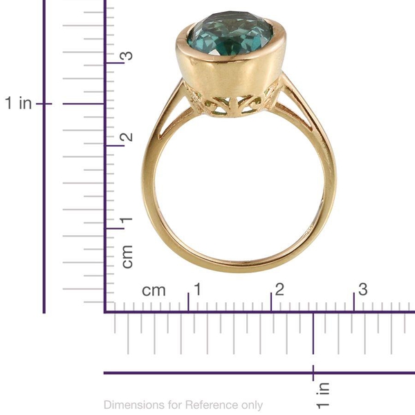 Peacock Quartz (Ovl) Solitaire Ring in 14K Gold Overlay Sterling Silver 6.500 Ct.