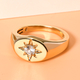 Natural Cambodian Zircon Ring in Yellow Gold Overlay Sterling Silver