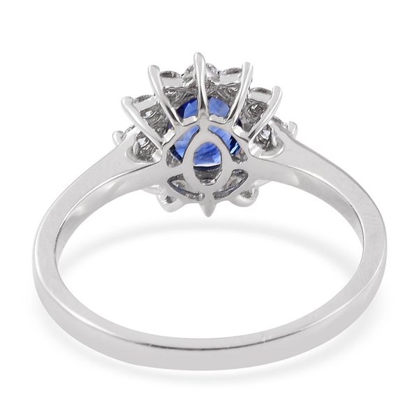 RHAPSODY 950 Platinum AAAA Ceylon Blue Sapphire (Ovl 1.50 Ct), Diamond (VS-E-F) Ring 2.000 Ct.