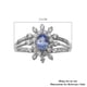 Ceylon Sapphire and Natural Cambodian Zircon Ring in Rhodium Overlay Sterling Silver 1.06 Ct.