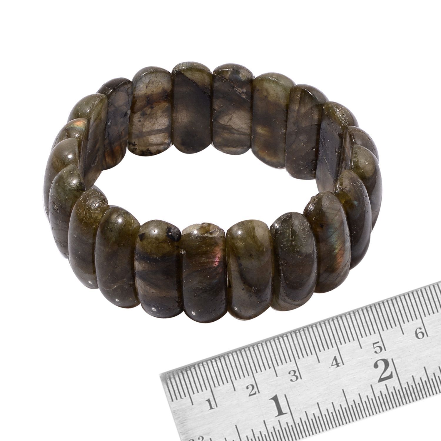 Rare Shape Labradorite Stretchable Bracelet (Size 7.5) 350.000 Ct.