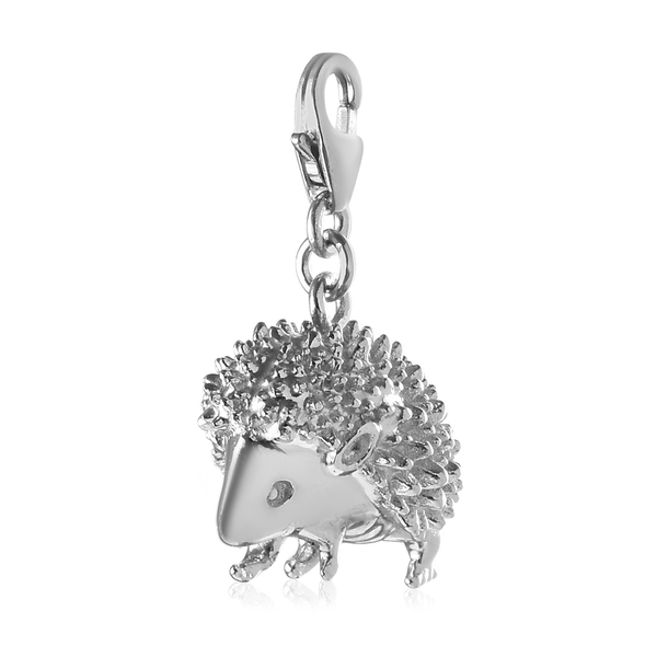 Platinum Overlay Sterling Silver Hedgehog Charm, Silver wt 6.00 Gms.