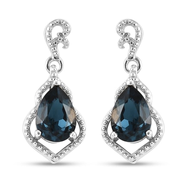 Lustro Stella Montana Crystal Dangling Earrings (with Push Back) in Platinum Overlay Sterling Silver