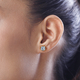 Sky Blue Topaz (Rnd) Stud Earrings (with Push Back) in 14K Gold Overlay Sterling Silver 2.99 Ct.