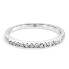 Diamond Half Eternity Ring (Size U) in Platinum Overlay Sterling Silver
