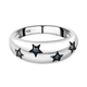 Blue Diamond Star Dome Ring in Platinum Overlay Sterling Silver