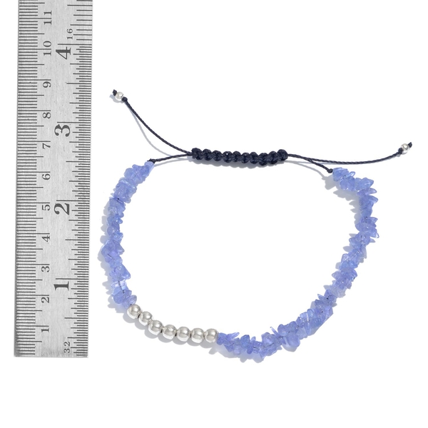 Tanzanite Adjustable Bracelet (Size 7.5) in Platinum Overlay Sterling Silver 23.800 Ct.
