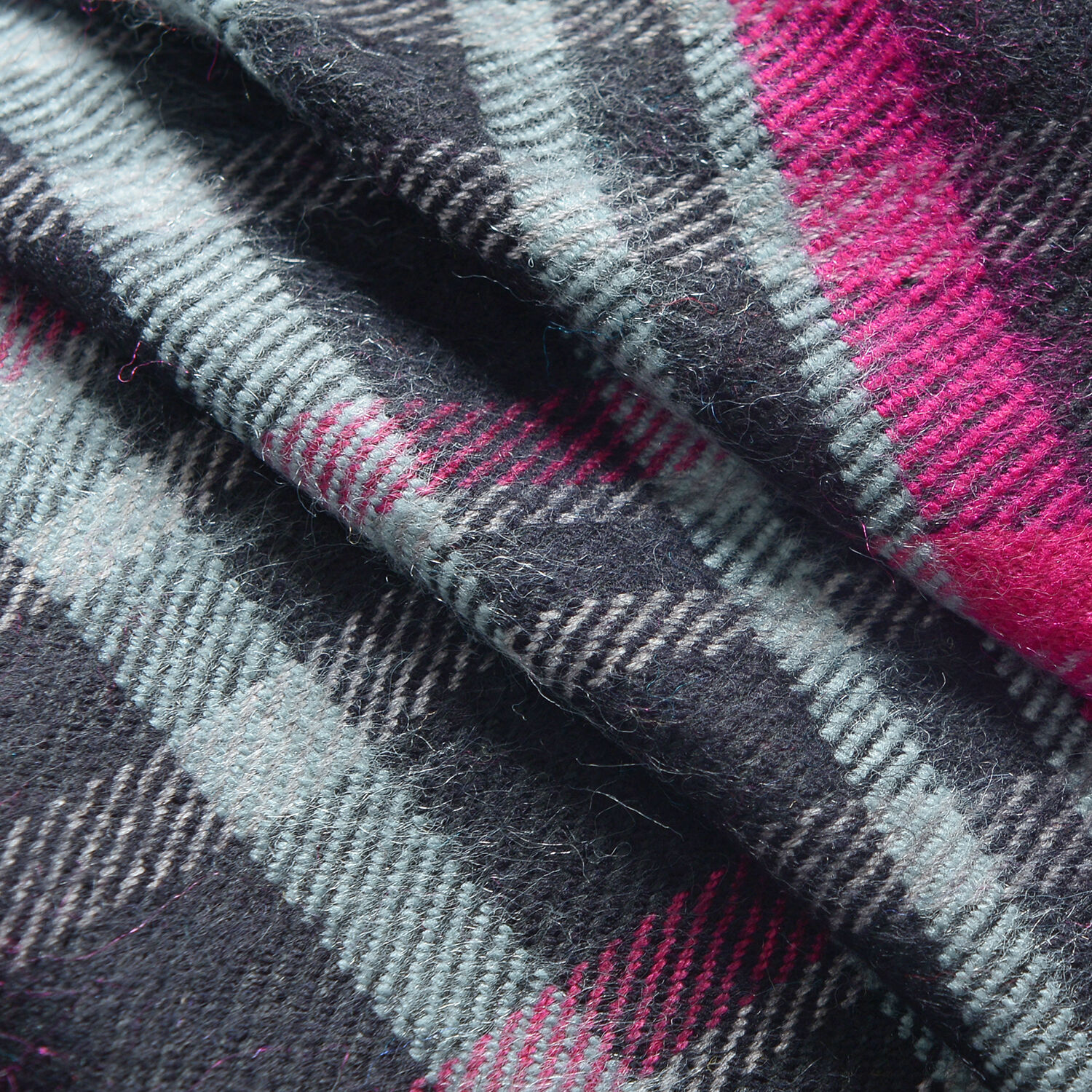 Designer Inspired - Pink, Grey and White Checker Pattern Cardigan Size 85x55 Cm