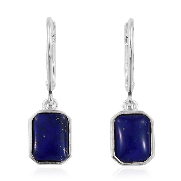 Lapis Lazuli (Oct) Lever Back Earrings in Sterling Silver 2.500 Ct.