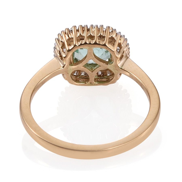 ILIANA 18K Y Gold Boyaca Colombian Emerald (Oct 1.25 Ct), Diamond Ring 1.650 Ct.