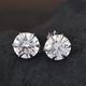Lustro Stella 9K White Gold Earrings (with Push Back) Made with Finest CZ 5.44 Ct