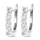 White Topaz Hoop Earrings in Platinum Overlay Sterling Silver 1.70 Ct.
