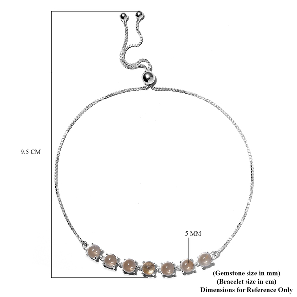 Citrine Adjustable Bracelet (Size 6 -11) in Sterling Silver 3.58 Ct.