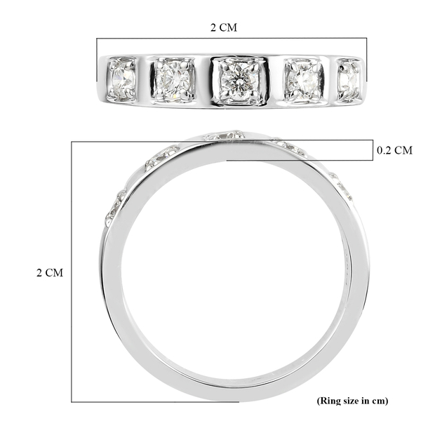 RHAPSODY 950 Platinum Natural IGI Certified Diamond (VS/E-F) Band Ring 0.33 Ct, Platinum wt. 5.64 Gms