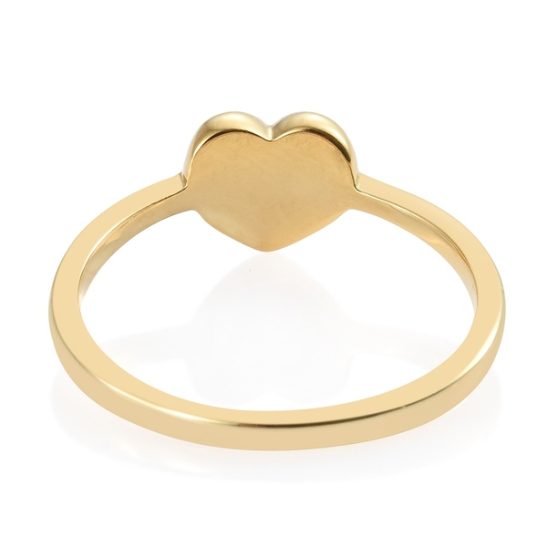 14K Gold Overlay Sterling Silver Mini Heart Promise Ring