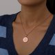 Rose Gold Overlay Sterling Silver Pendant with Chain (Size 18), Silver Wt. 6.40 Gms